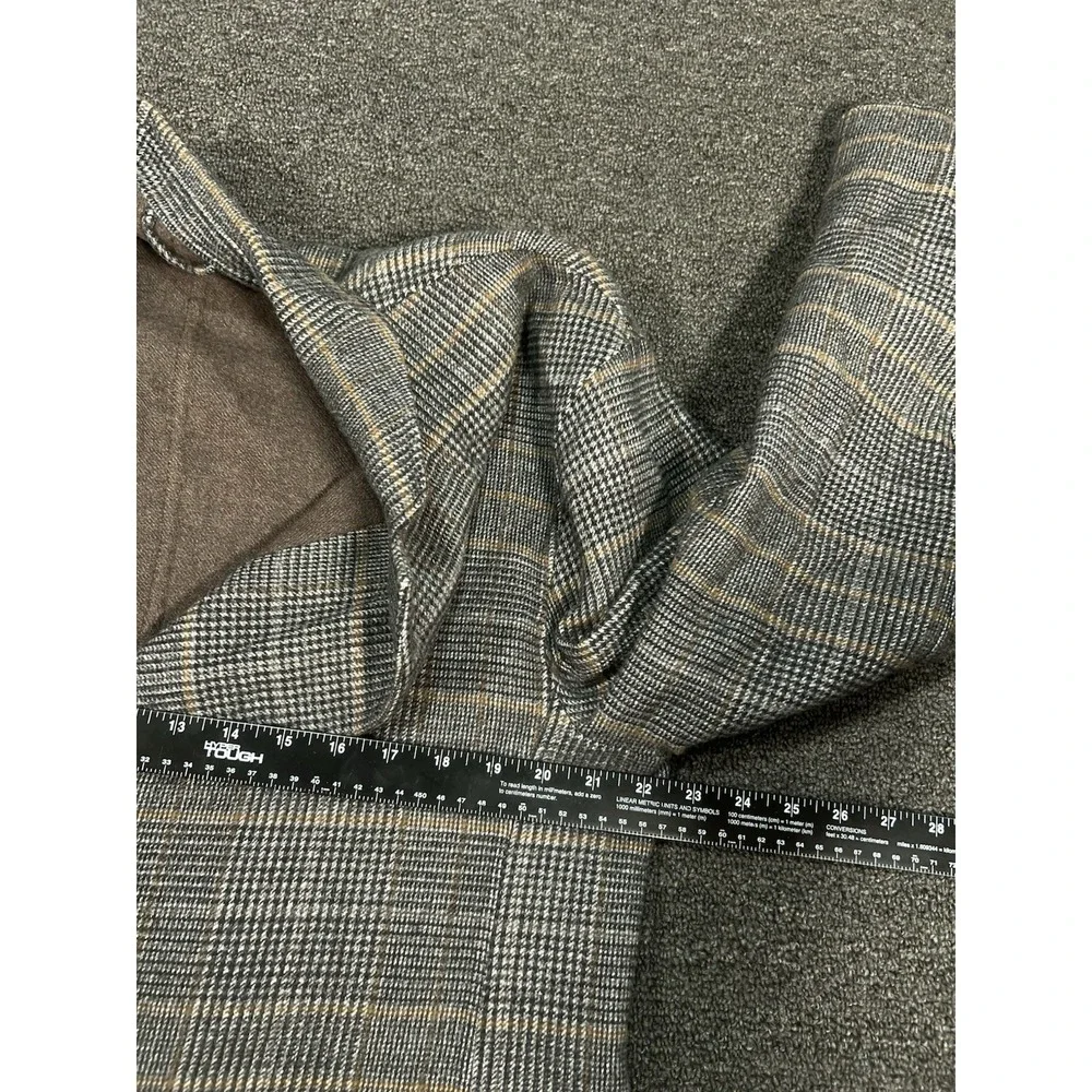 Banana Republic Overcoat Men's‎ Large Brown Wool Glen Plaid Houndstooth Unlined
